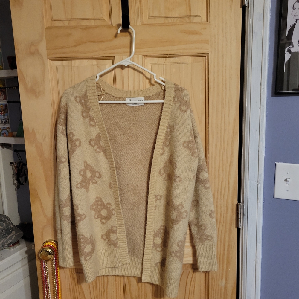 No Boundaries Cream and Tan Floral Cardigan